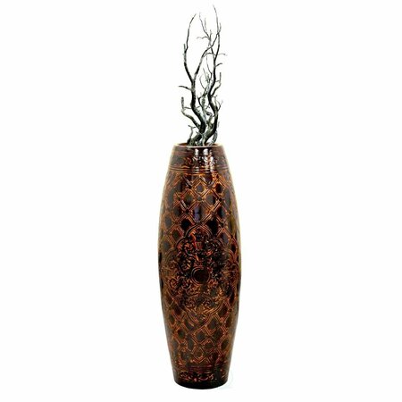 COLOCAR 35 x 12 x 12 in. Antique Style Floor Vase, Brown CO3184503